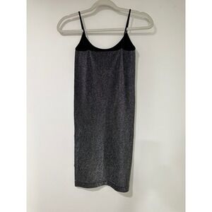 Sugarlips Los Angeles Metallic Glitter Bodycon Mini Dress Women OS Silver Y2K
